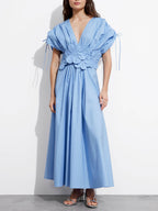 Floral Applique Midi Dress