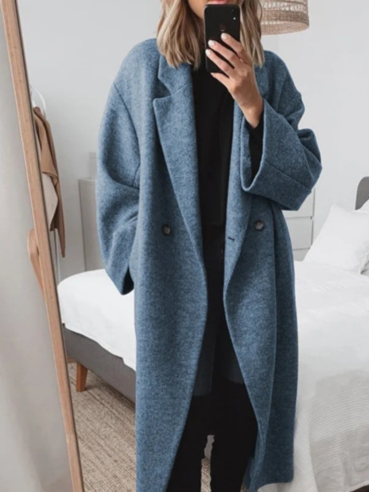 No-Iron Wool-Blend Trench Coat