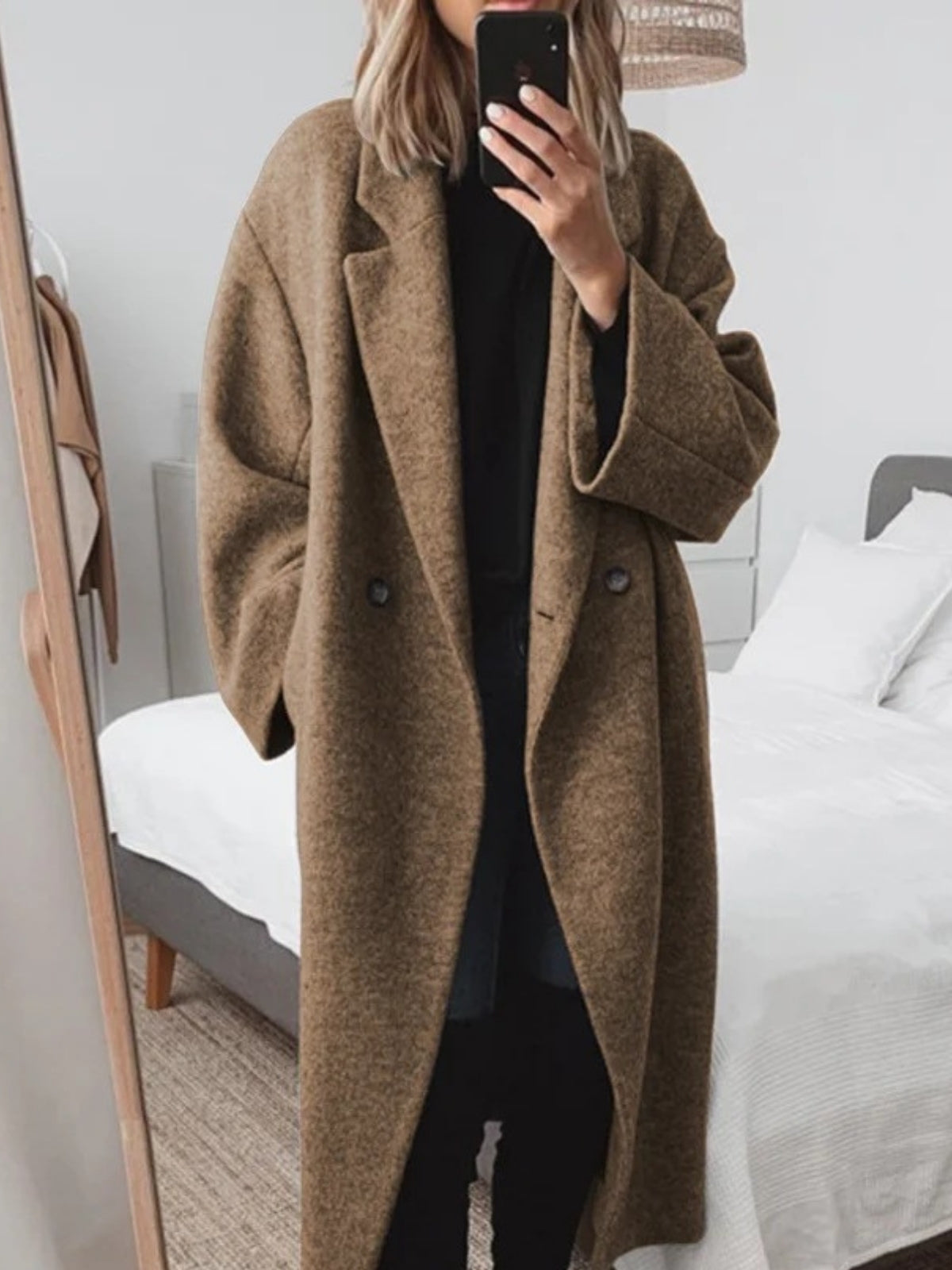 No-Iron Wool-Blend Trench Coat