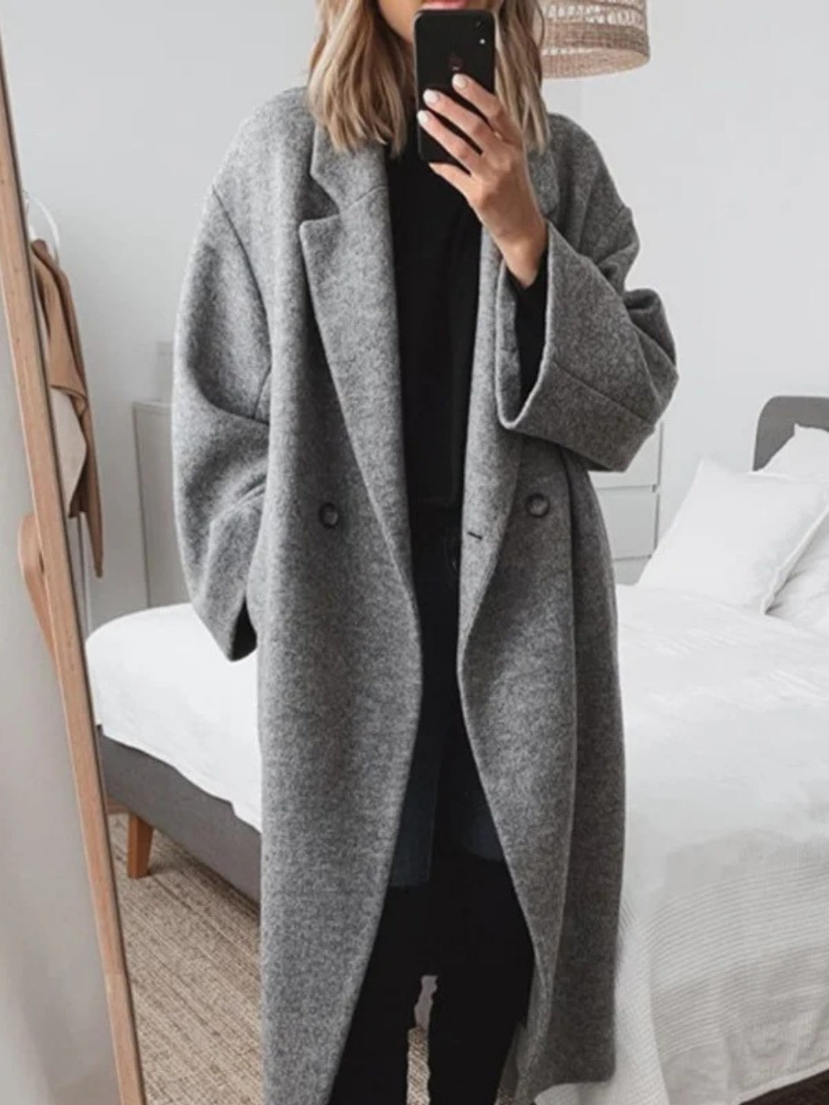 No-Iron Wool-Blend Trench Coat
