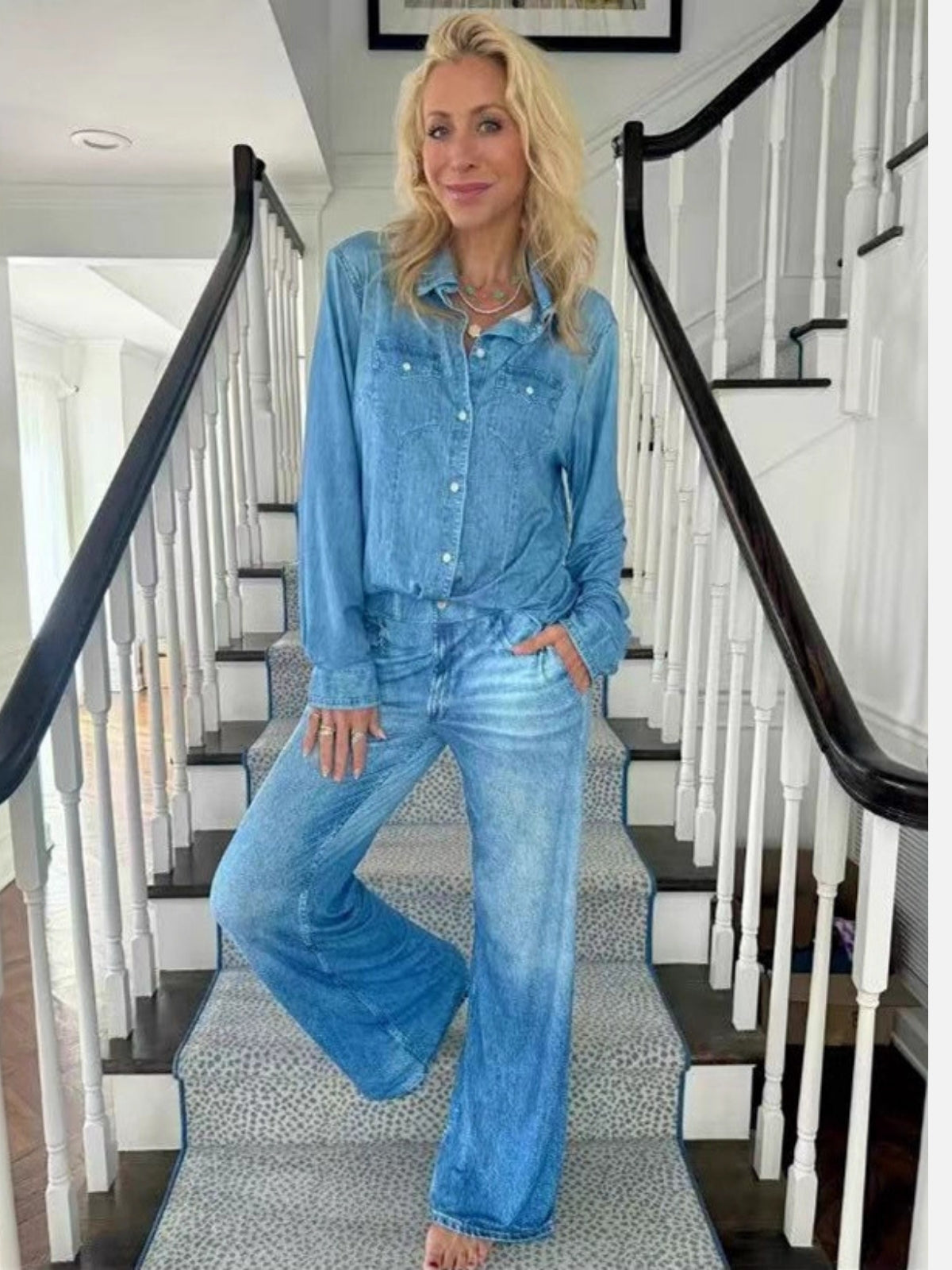 Denim Two-piece Set