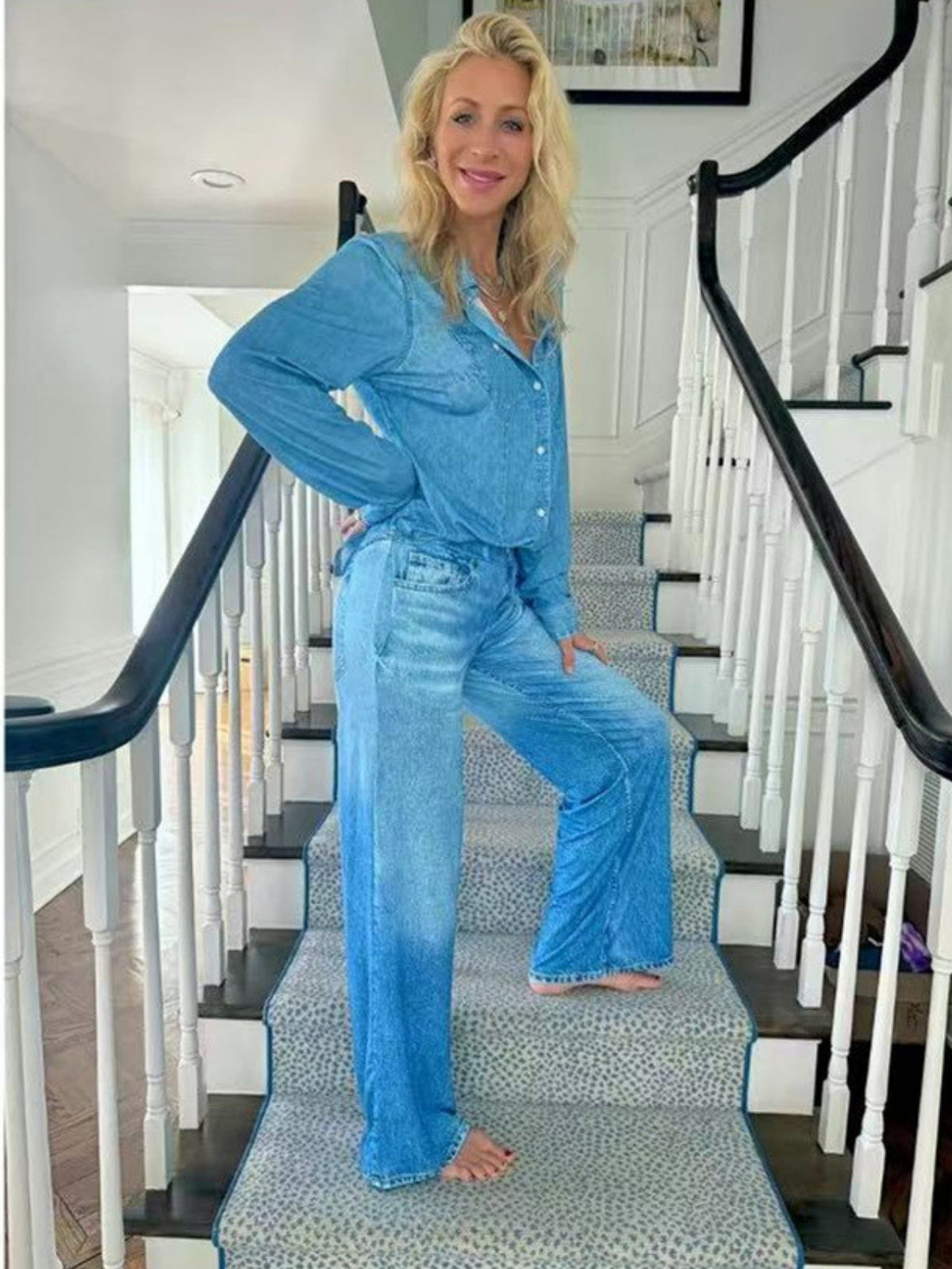 Denim Two-piece Set