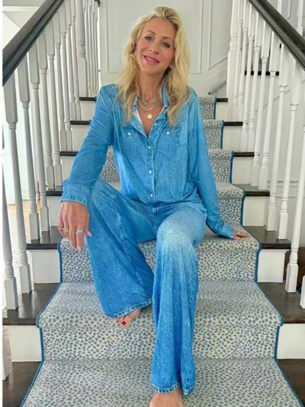 Denim Two-piece Set