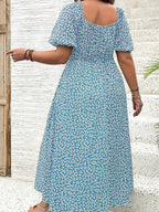 BlossomBreeze™ Plus Size Floral Slit Dress