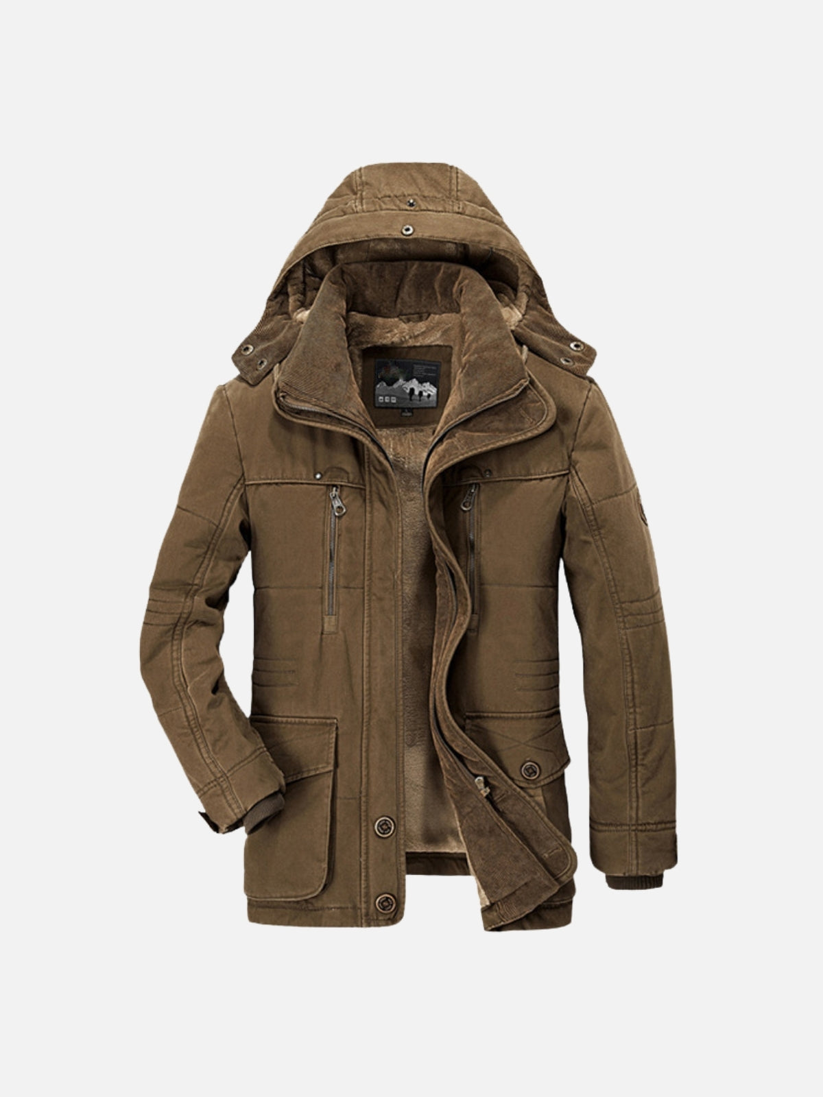 Insulated Mid-Length Hooded Jacket