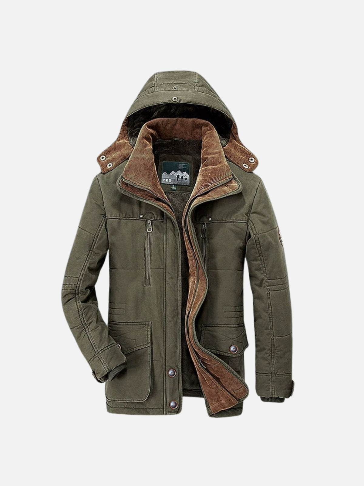 Insulated Mid-Length Hooded Jacket