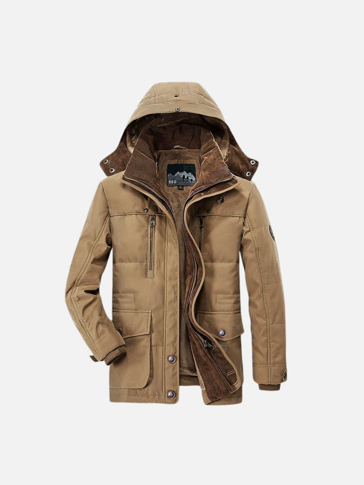 Insulated Mid-Length Hooded Jacket