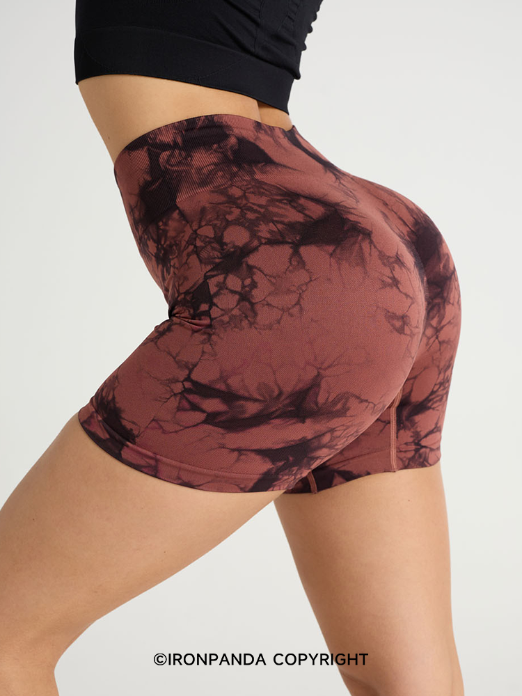 High-Waist Tie-Dye Yoga Shorts