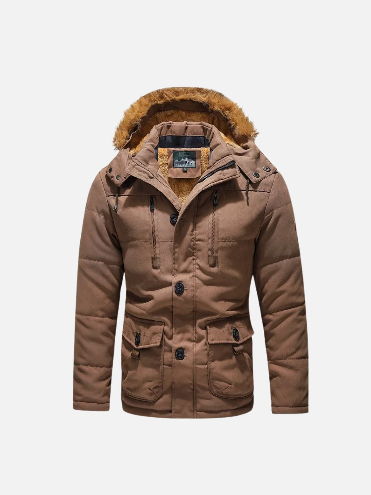 Insulated Mid-Length Hooded Jacket