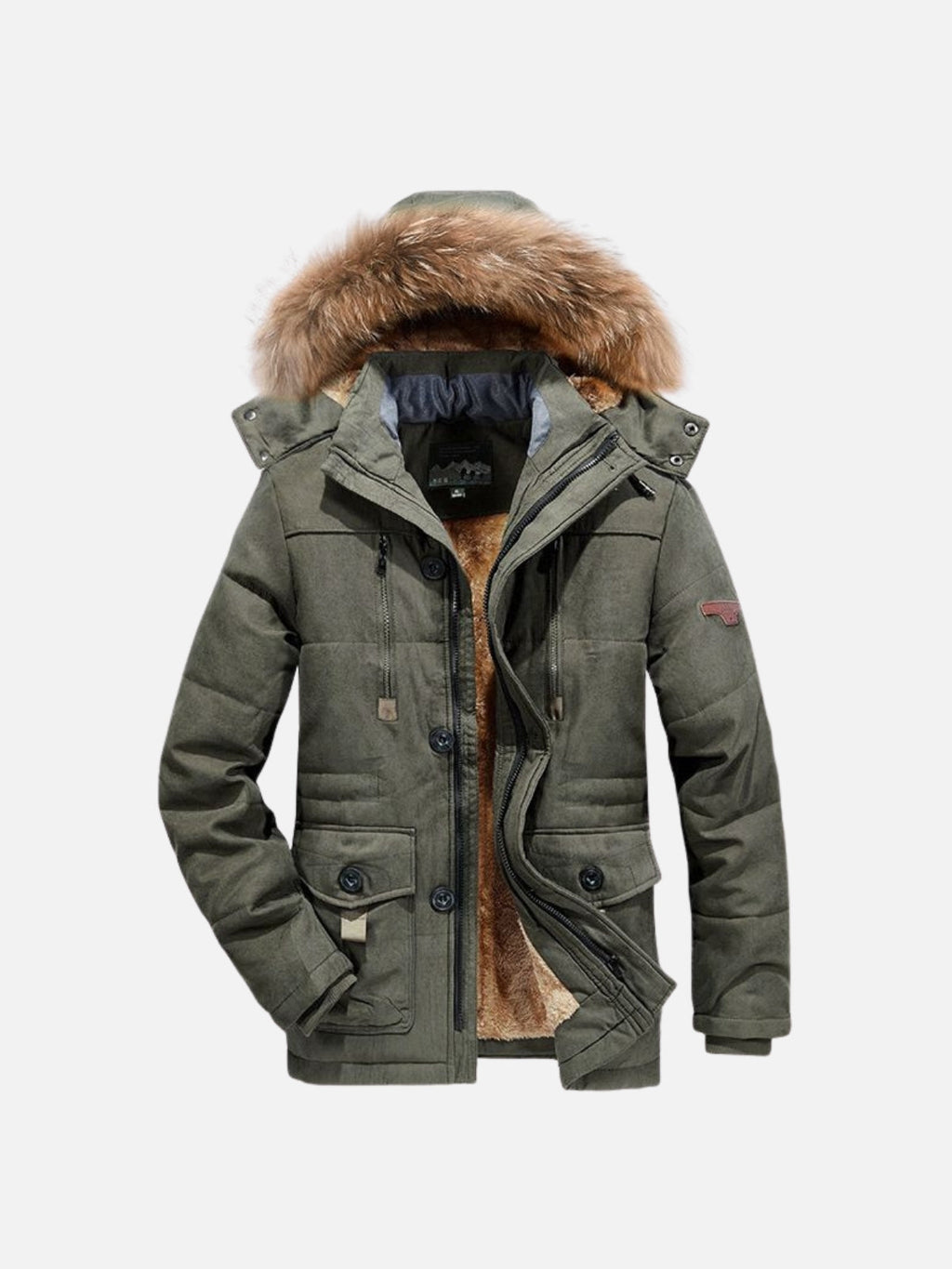 Insulated Mid-Length Hooded Jacket
