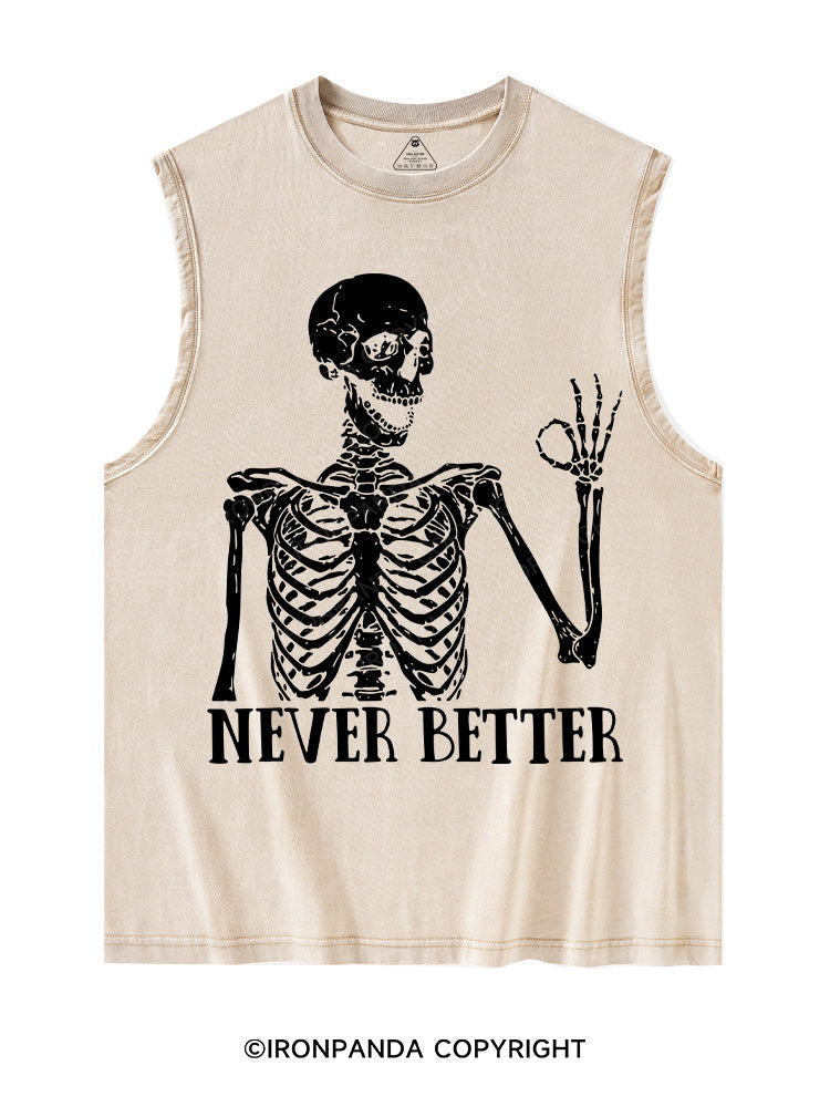 Never Better Skeleton Washed Tank