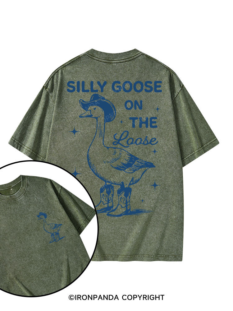 SILLY GOOSE ON THE LOOSE printed Gym Shirt