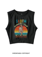 SLOTH RUNNING TEAM Sleeveless Crop Tops