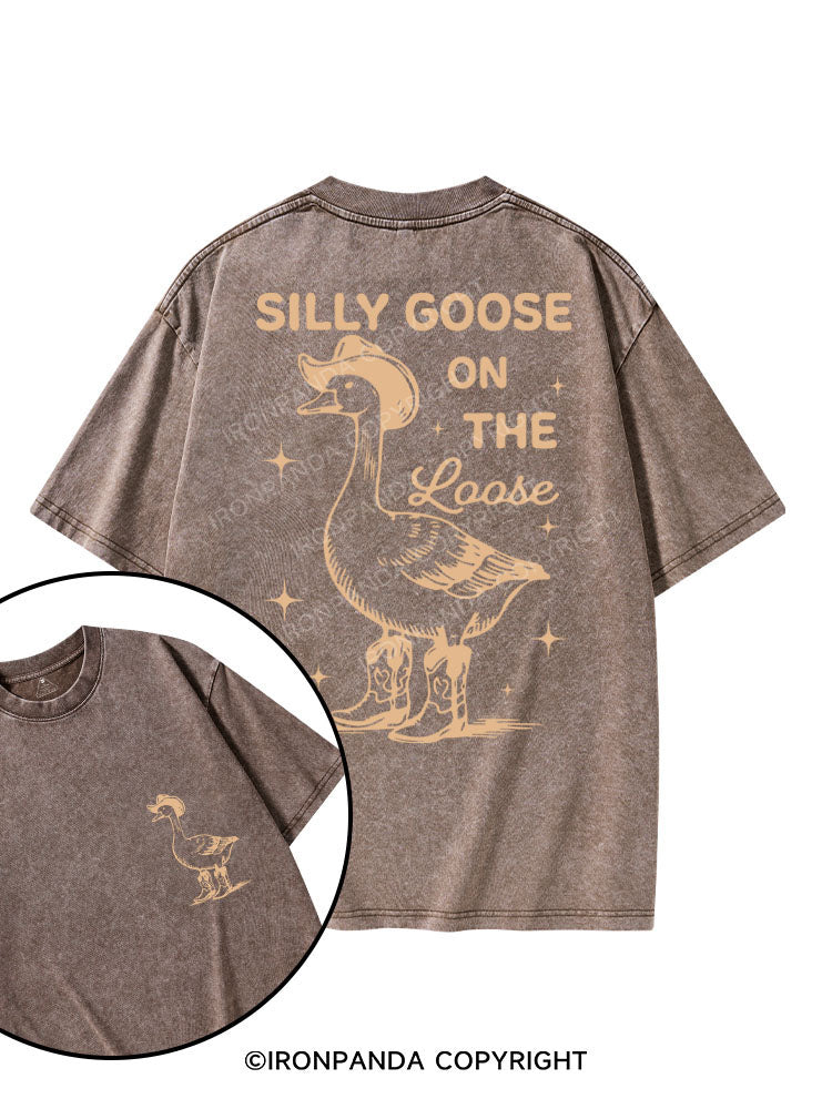 SILLY GOOSE ON THE LOOSE printed Gym Shirt