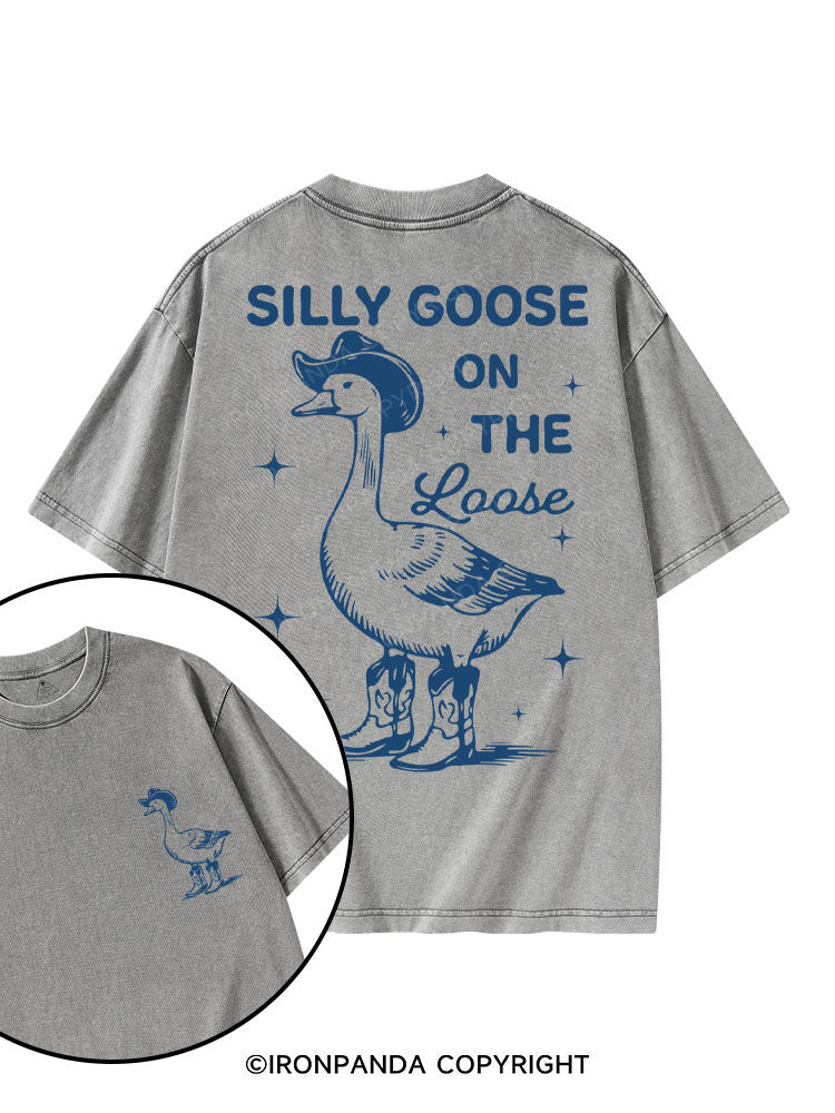 SILLY GOOSE ON THE LOOSE printed Gym Shirt