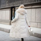 Hannah | Women’s Winter Quilted Coat with Hood Trim