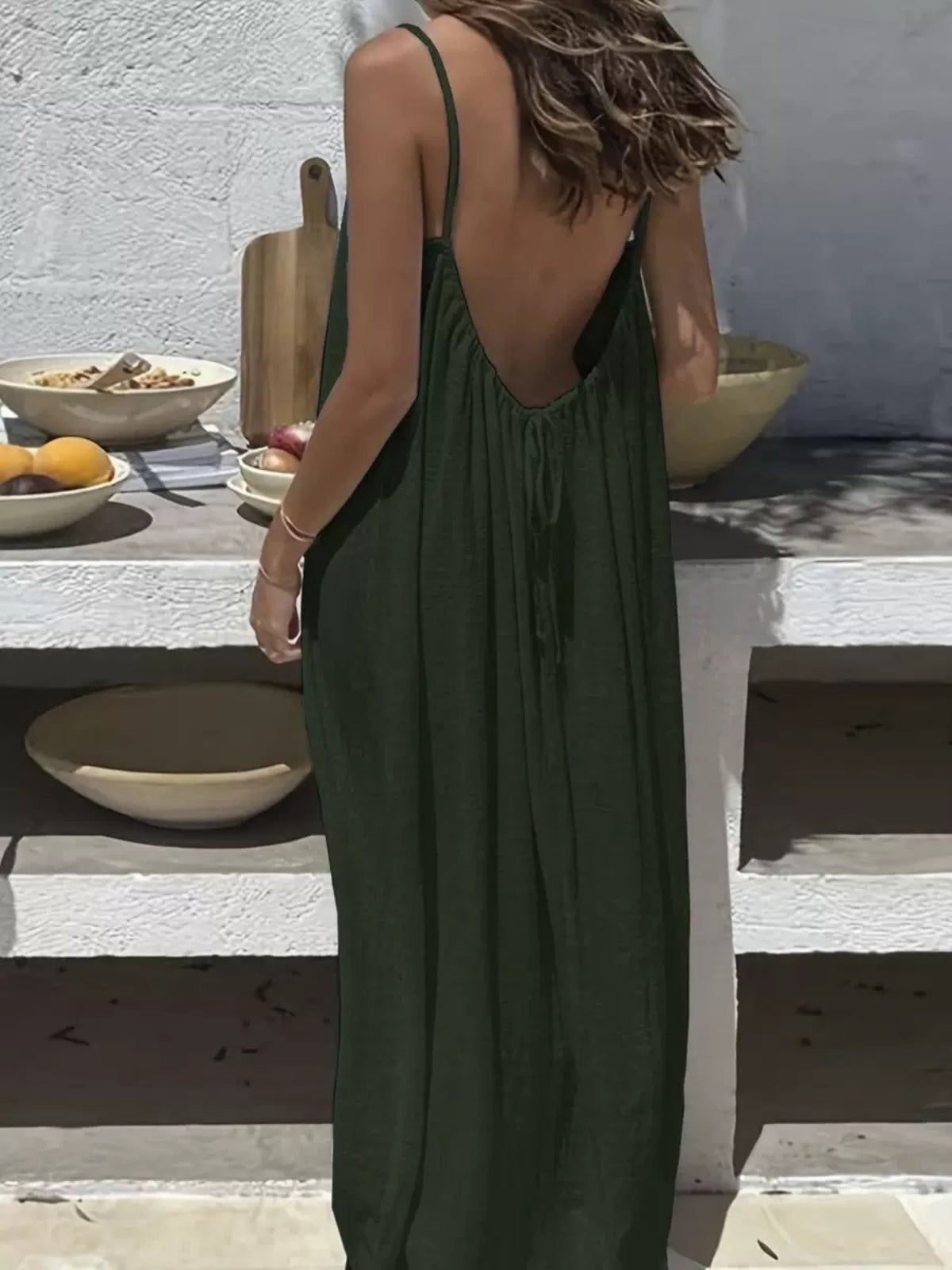 Strappy Backless Relaxed Home Dress