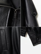 Stand Collar Faux Leather Jacket