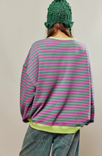 Hannah | Women Spring Striped Crewneck Sweater