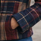 Natalie – Mid-Season Plaid Coat Featuring a Stand Collar
