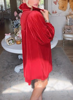 Red Velvet Collard Dress