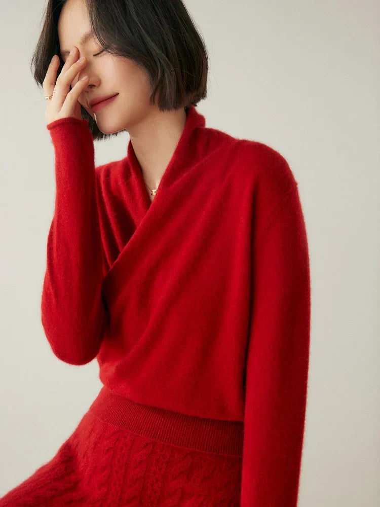Rose | Women’s Elegant Wrap Crossover Chic Sweater