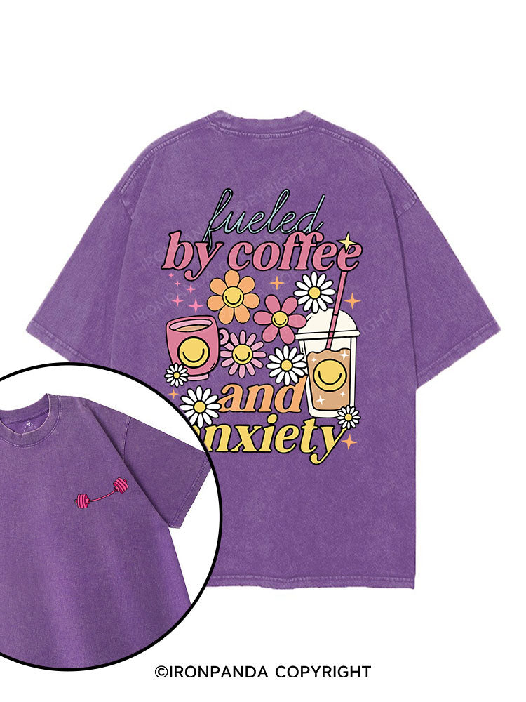Fueled by Iced Coffee and Anxiety printed Gym Shirt