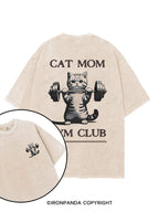 cat mom gym club printed Gym Shirt
