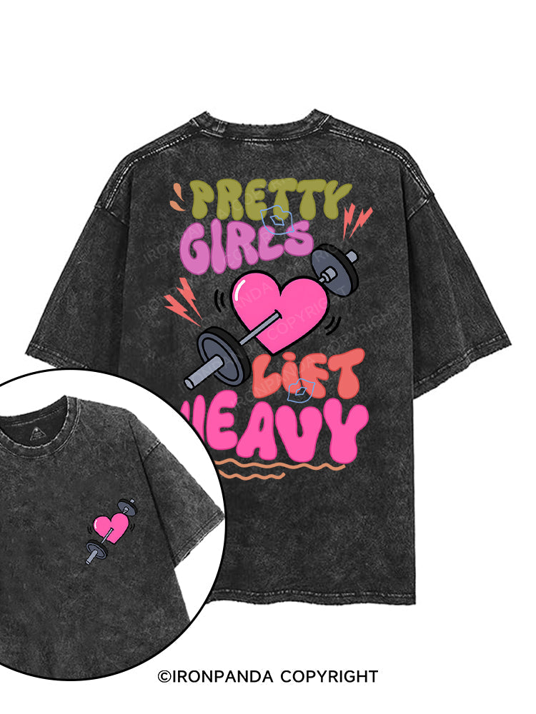 PRETTY GIRLS LIFT HEAVY printed Gym Shirt