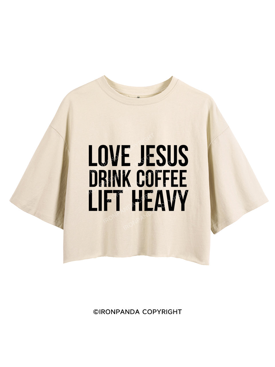 Love Jesus Drink Coffee Lift Heavy Crop Tops