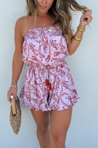 Soul Ties Tube Top Romper Pink Multi