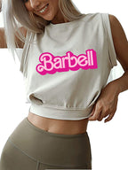 Barbell Sleeveless Crop Tops