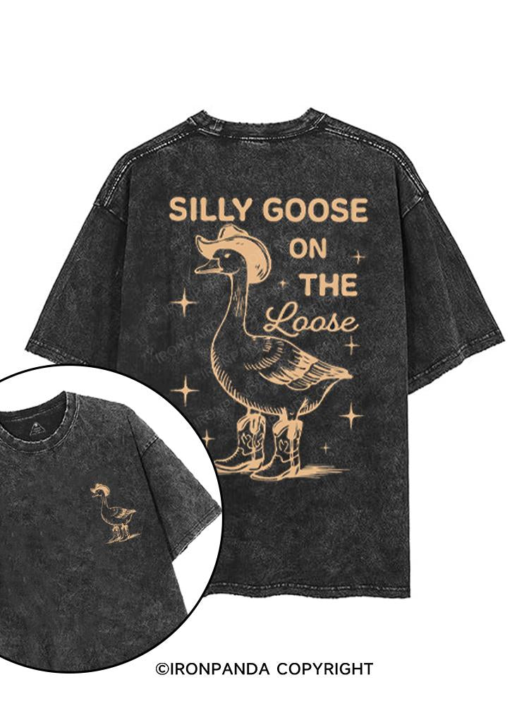 SILLY GOOSE ON THE LOOSE printed Gym Shirt