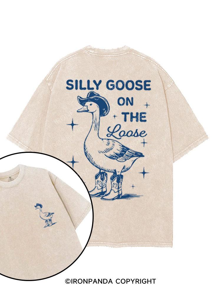 SILLY GOOSE ON THE LOOSE printed Gym Shirt