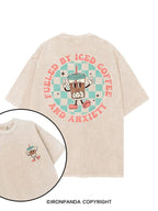FUELED BY ICED COFFEE AND ANXIETY printed Gym Shirt