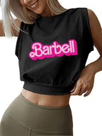 Barbell Sleeveless Crop Tops