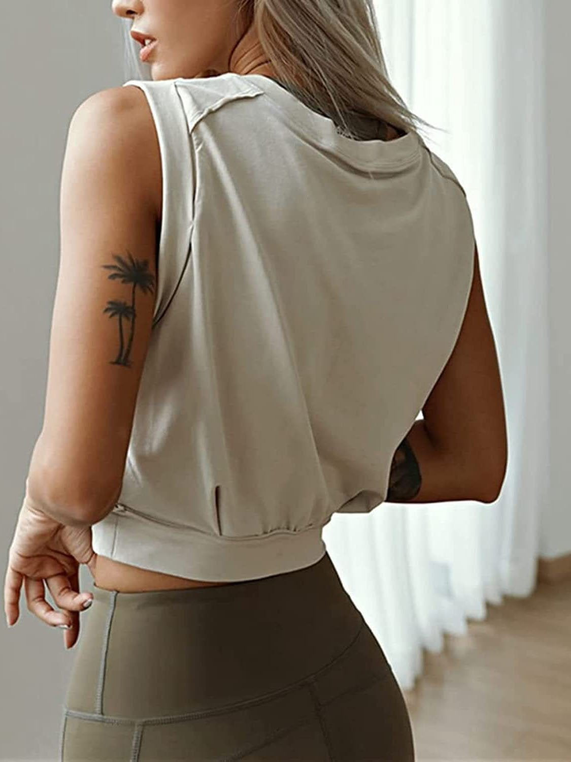 Coffee Weight and Protein Shake SLEEVELESS CROP TOPS