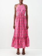 Salena Printed Cotton Halterneck Dress