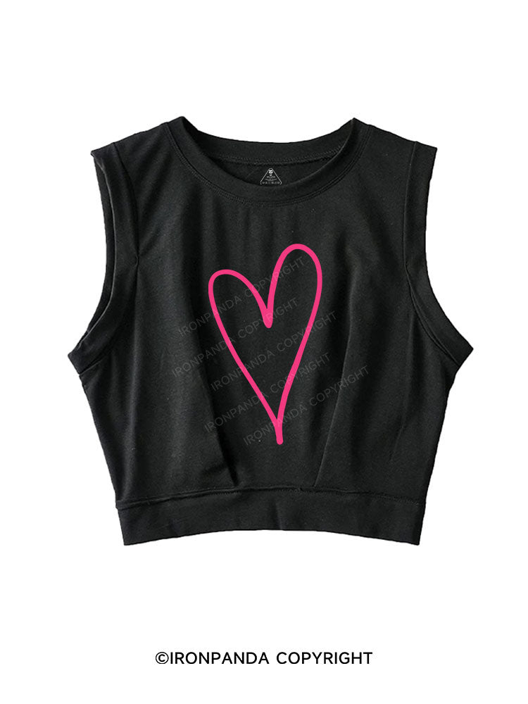 Heart Muscle Sleeveless Crop Tops