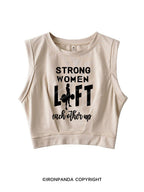 STRONG WOMEN LIFT Sleeveless Crop Tops