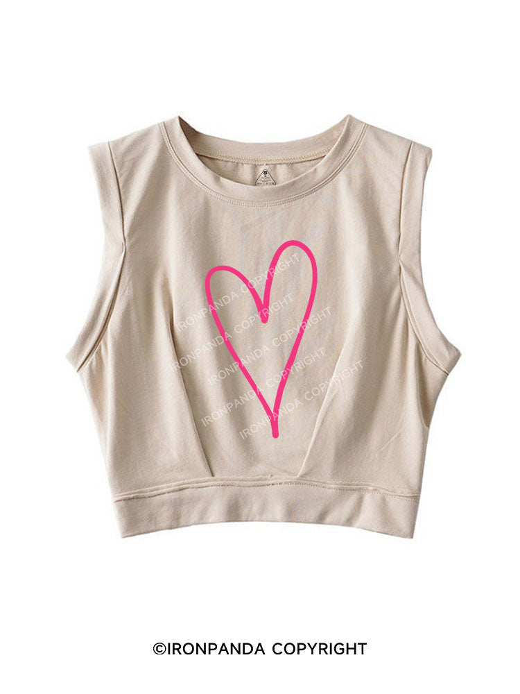 Heart Muscle Sleeveless Crop Tops