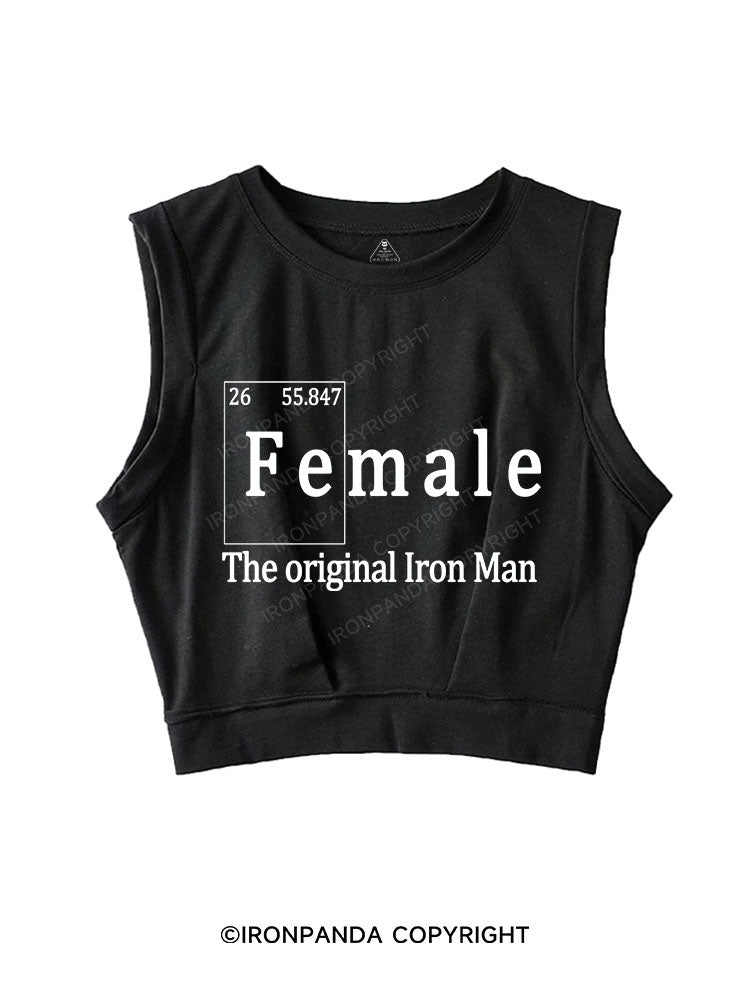 FEMALE THE ORIGINAL IRON MAN Sleeveless Crop Tops