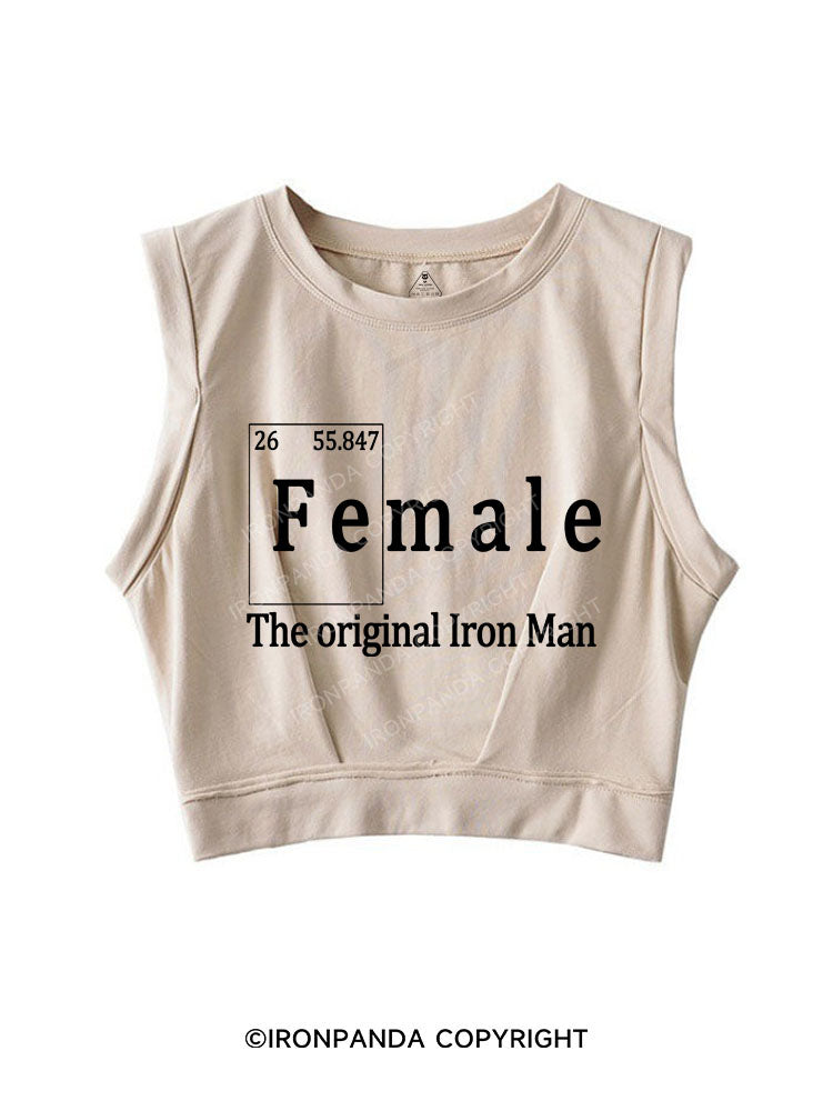 FEMALE THE ORIGINAL IRON MAN Sleeveless Crop Tops