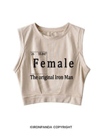 FEMALE THE ORIGINAL IRON MAN Sleeveless Crop Tops